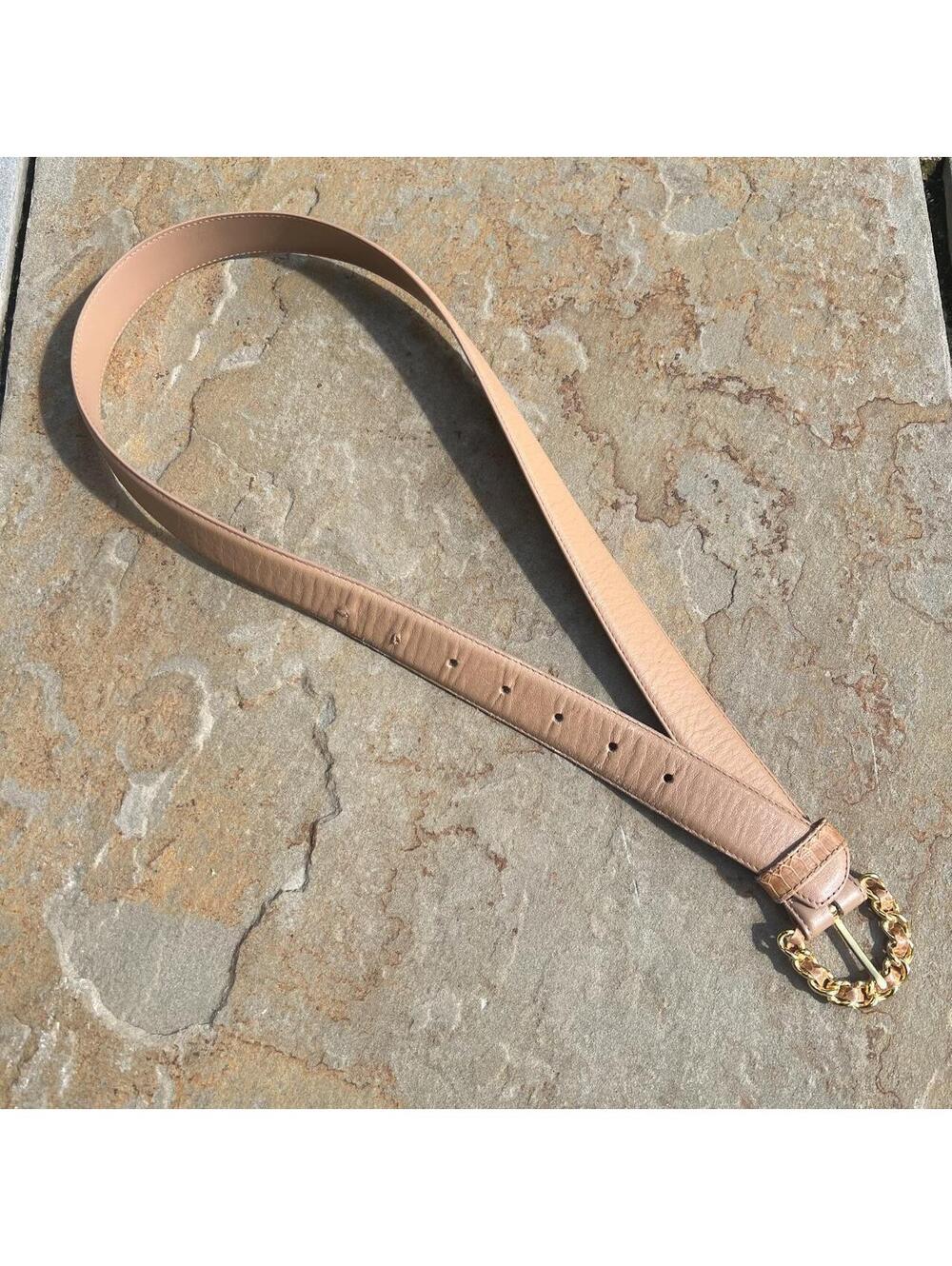 Vintage 90s Tan Leather + Snake Design